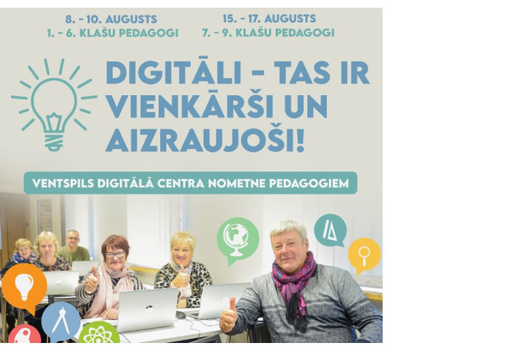 Ventspils Digitālais centrs aicina pedagogus no visas Latvijas piedalīties  nometnē