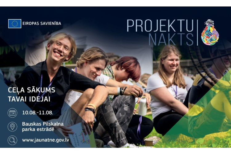 Jauniešiem iespēja pieteikties vasaras piedzīvojumam – festivālam “Projektu nakts 2023”