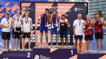 Par Eiropas U-20 čempioniem pludmales volejbolā Rīgā kļūst Francijas vīriešu un Polijas sieviešu duets