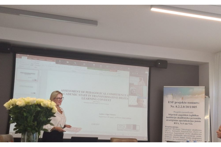 Olga Vindača veiksmīgi aizstāv promocijas darbu