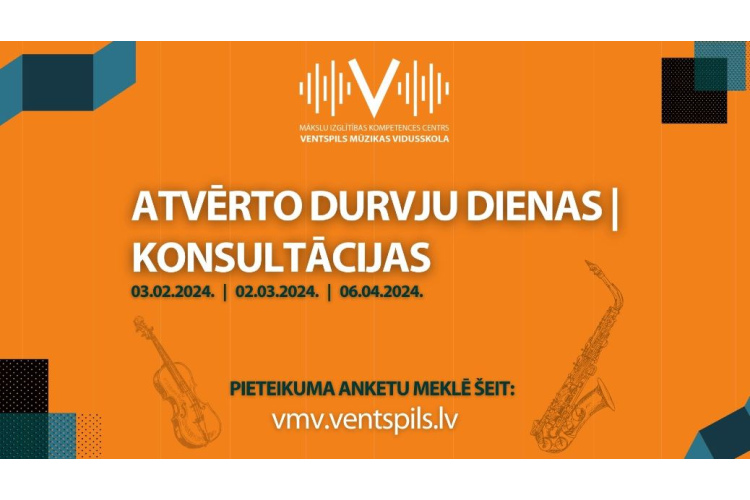 MIKC “Ventspils Mūzikas vidusskola” aicina uz atvērto durvju dienu
