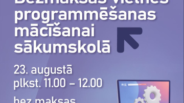 Digitālais centrs aicina pedagogus piedalīties bezmaksas tiešsaistes  nodarbībā par vietnēm programmēšanas mācīšanai...