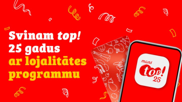 Pašmāju veikalu tīkls top! 25 gadu jubilejā klientiem piedāvā lojalitātes programmu “mans top!”